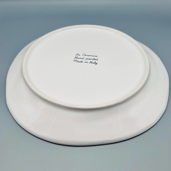 La Ceramica Hand Painted Pink Hydrangeas Ceramic Platter Made In Italy - Picture 4 of 5